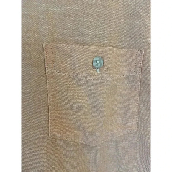 NWT $60 WEATHERPROOF VINTAGE -Short Sleeve Button-Up Peach Shirt Size Medium M - - Picture 6 of 8